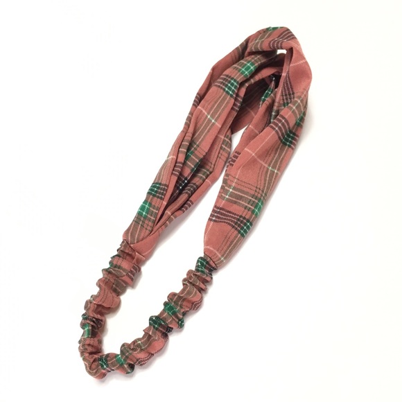 Pink Plaid Print Boho Twist Headband - Picture 5 of 7